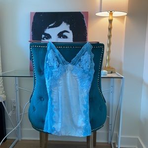 Blue silk tie dye night dress